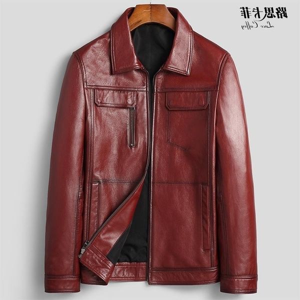 men's leather & faux short 2021 jacket cowhide lapel slim korean locomotive spring and autumn coat, Black
men's leather & faux short 2021 jacket cowhide lapel slim korean locomotive spring and autumn coat, Black