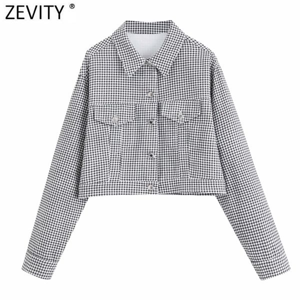 women vintage plaid print short denim coat female long sleeve double pockets casual slim jacket chic ct641 210416, Black
women vintage plaid print short denim coat female long sleeve double pockets casual slim jacket chic ct641 210416, Black