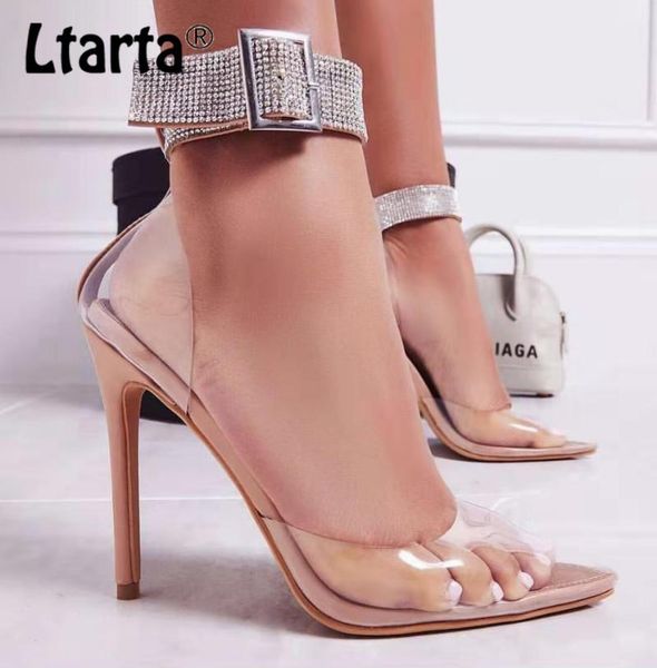 women 11.5cm sandals pointy water drill transparent thin shoes large 42 high heel clear heels, Black
women 11.5cm sandals pointy water drill transparent thin shoes large 42 high heel clear heels, Black