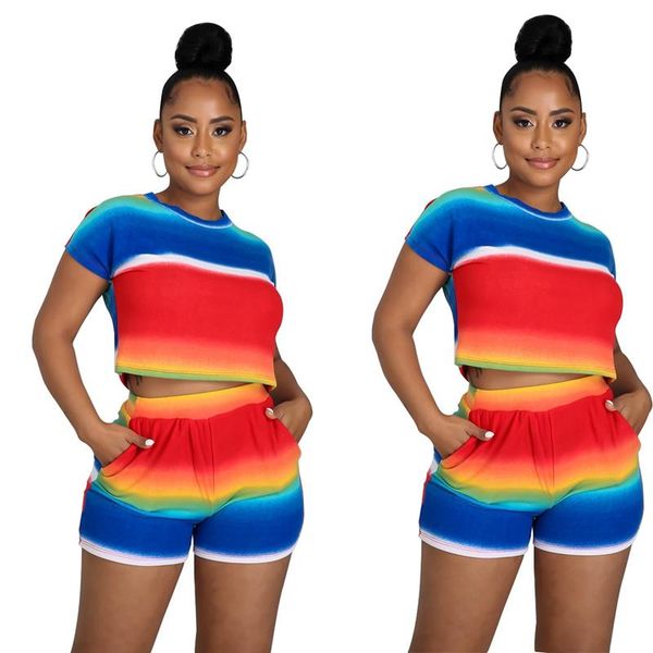 women's tracksuits summer two piece set women loose gradient short sleeve t-shirt+shorts sets club outfits sports lounge streetwear who, Gray
women's tracksuits summer two piece set women loose gradient short sleeve t-shirt+shorts sets club outfits sports lounge streetwear who, Gray
