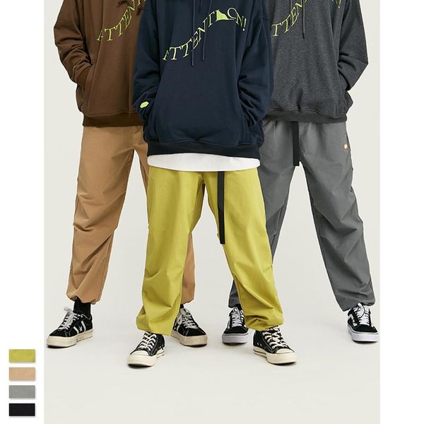 men's pants 2021 autumn tide brand solid color stereo cut drawstring beam foot wild hip hop streetwear casual windbreaker, Black
men's pants 2021 autumn tide brand solid color stereo cut drawstring beam foot wild hip hop streetwear casual windbreaker, Black