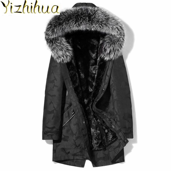 men's leather & faux azazel fur parka winter coat men long jacket real raccon collar mink liner warm parkas 82003sd yy322, Black
men's leather & faux azazel fur parka winter coat men long jacket real raccon collar mink liner warm parkas 82003sd yy322, Black
