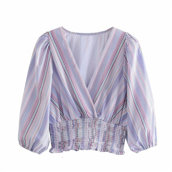 women's t-shirt elegant purple puff sleeve women's blouse v-neck chic striped vintage shirt for lady slim fahsion short femal, White
women's t-shirt elegant purple puff sleeve women's blouse v-neck chic striped vintage shirt for lady slim fahsion short femal, White