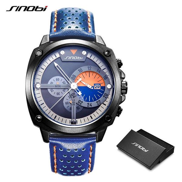 men watches creative watch waterproof chronograph blue leather military men's japanese quartz wristwatches, Slivery;brown
men watches creative watch waterproof chronograph blue leather military men's japanese quartz wristwatches, Slivery;brown