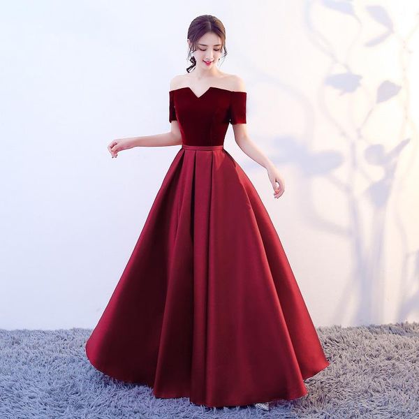party dresses 2021 spring wine red est design fashion satin boat neck a line long evening short sleeve floor length, White;black
party dresses 2021 spring wine red est design fashion satin boat neck a line long evening short sleeve floor length, White;black