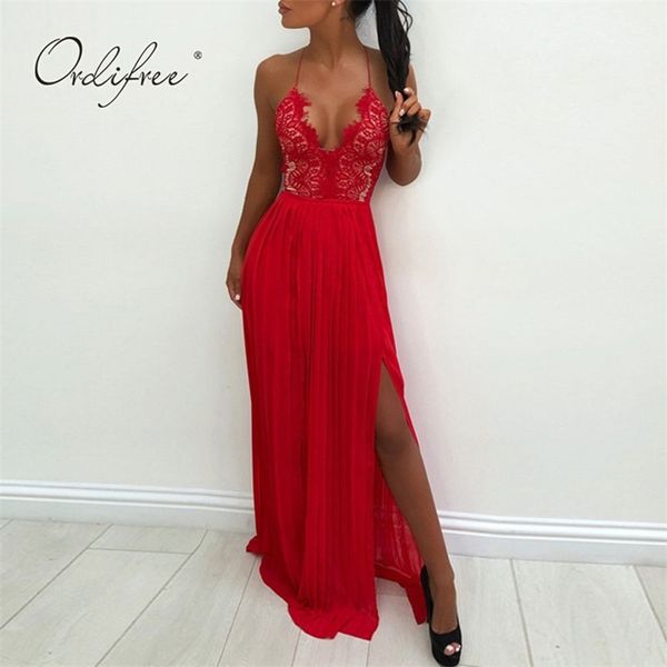 summer women long party dress spaghetti strap red elegant lady lace maxi pleated 210513, Black;gray
summer women long party dress spaghetti strap red elegant lady lace maxi pleated 210513, Black;gray