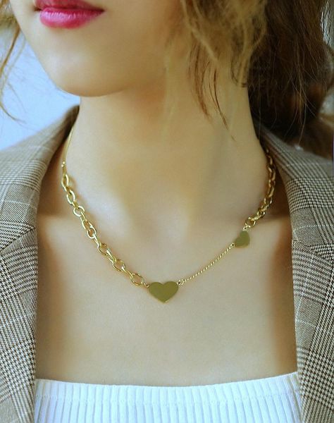 pendant necklaces korean fashion versatile titanium steel necklace women's temperament love heart clavicle chain, Silver
pendant necklaces korean fashion versatile titanium steel necklace women's temperament love heart clavicle chain, Silver