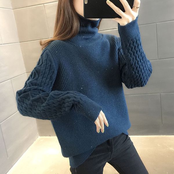 women's sweaters disepu turtleneck sweater women loose outer wear autumn and winter style ladies sequin thick 03m9, White;black
women's sweaters disepu turtleneck sweater women loose outer wear autumn and winter style ladies sequin thick 03m9, White;black
