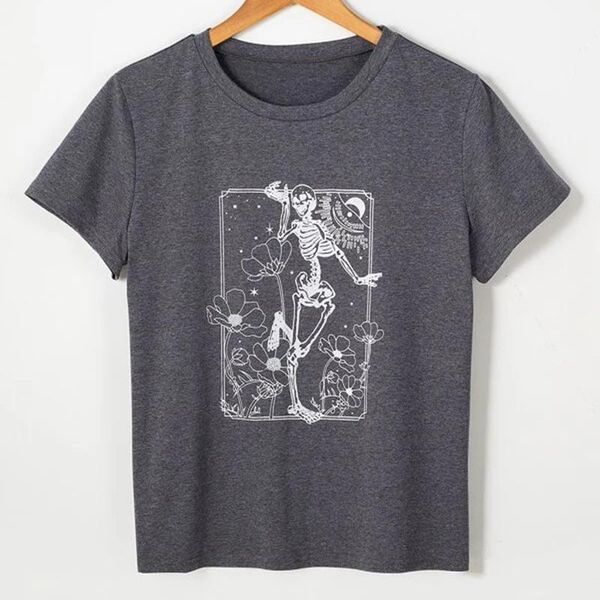 women's t-shirt vip hjn skeleton dance on flower and sun graphic tee gothic style dark cool grunge skull tumblr ulzzang women, White
women's t-shirt vip hjn skeleton dance on flower and sun graphic tee gothic style dark cool grunge skull tumblr ulzzang women, White