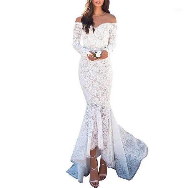 casual dresses elegant long dress women white lace slash neck mermaid hollow lace-up bodycon party maxi vestidos, Black;gray
casual dresses elegant long dress women white lace slash neck mermaid hollow lace-up bodycon party maxi vestidos, Black;gray