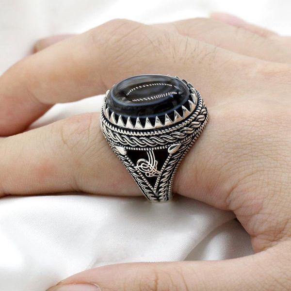 cluster rings real 925 sterling silver ring for men black natural agate stone jewelry vintage gift women male turkish evil eye size 8-13, Golden;silver
cluster rings real 925 sterling silver ring for men black natural agate stone jewelry vintage gift women male turkish evil eye size 8-13, Golden;silver