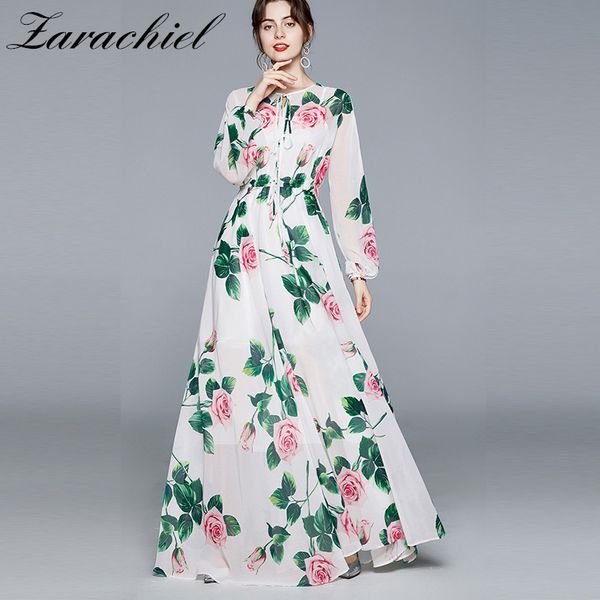 autumn runway designer flower maxi women sleeve rose floral print elastic waist chiffon holiday long dress 210416, Black;gray
autumn runway designer flower maxi women sleeve rose floral print elastic waist chiffon holiday long dress 210416, Black;gray