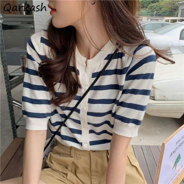 women's t-shirt striped t-shirts women short sleeve knitting mujer button up thin summer soft tender all-match fashion skinny elastic k, White
women's t-shirt striped t-shirts women short sleeve knitting mujer button up thin summer soft tender all-match fashion skinny elastic k, White