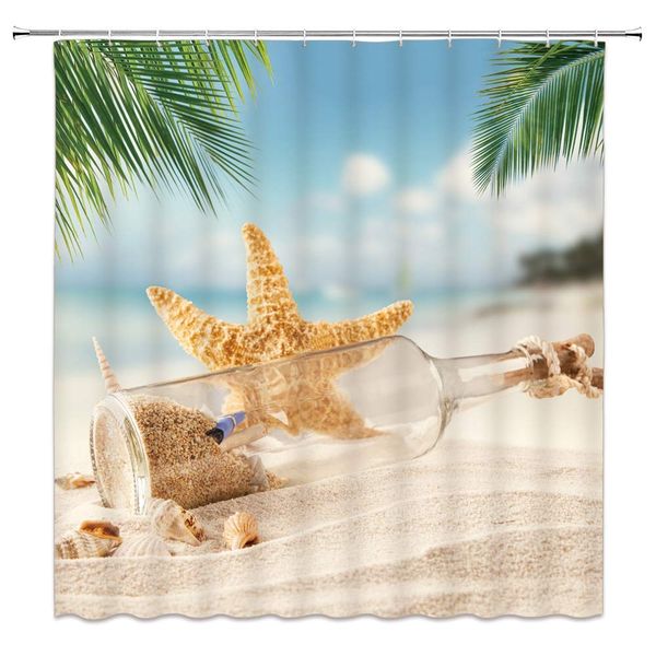 beach shower curtain tropical palm leaves starfish drifting bottle shellpolyester bathroom set with hooks,blue
beach shower curtain tropical palm leaves starfish drifting bottle shellpolyester bathroom set with hooks,blue