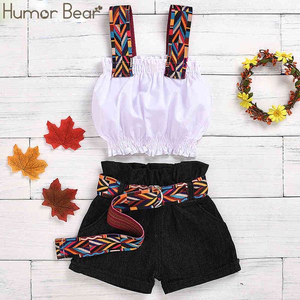 girl's dresses humor bear sleeveless suit fashion blouse vest +denim shorts 2pcs toddler outfits kids baby girl clothes set c0223, Red;yellow
girl's dresses humor bear sleeveless suit fashion blouse vest +denim shorts 2pcs toddler outfits kids baby girl clothes set c0223, Red;yellow