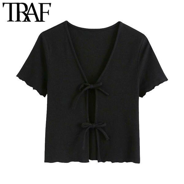 traf women sweet fashion lace-up ribbed cropped blouses vintage v neck short sleeve female shirts blusas chic 210415, White
traf women sweet fashion lace-up ribbed cropped blouses vintage v neck short sleeve female shirts blusas chic 210415, White