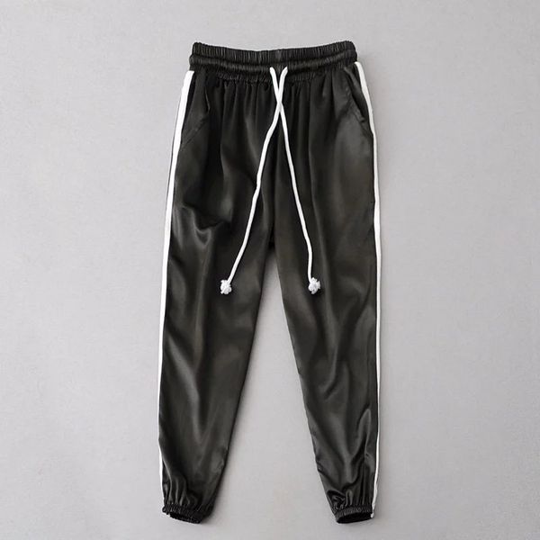 spring women basic pink thin stain pants elastic waist casual red black drawstring ankle length summer pant 210419, Black;white
spring women basic pink thin stain pants elastic waist casual red black drawstring ankle length summer pant 210419, Black;white
