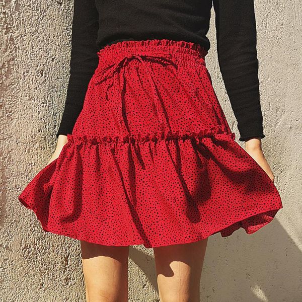 skirts women's casual polka dot skirt bohemian women chiffon ruffled print beach short high waist summer #4.10, Black
skirts women's casual polka dot skirt bohemian women chiffon ruffled print beach short high waist summer #4.10, Black