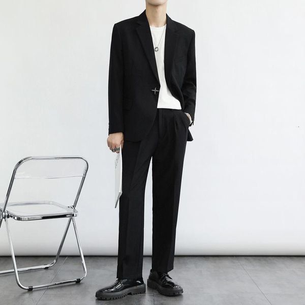 men's suits & blazers wear design aircraft shape single buttons trend ins handsome casual blazer two pieces set suit 2021 autumn cloth, White;black
men's suits & blazers wear design aircraft shape single buttons trend ins handsome casual blazer two pieces set suit 2021 autumn cloth, White;black
