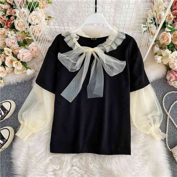 fake two-piece t-shirt women long-sleeved autumn korean loose mesh puff sleeve gx1459 210507, White
fake two-piece t-shirt women long-sleeved autumn korean loose mesh puff sleeve gx1459 210507, White