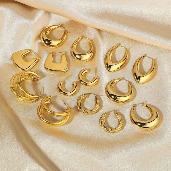chao brand metal geometric earrings ins18k gold plated stainless steel hollow square oval, Golden
chao brand metal geometric earrings ins18k gold plated stainless steel hollow square oval, Golden
