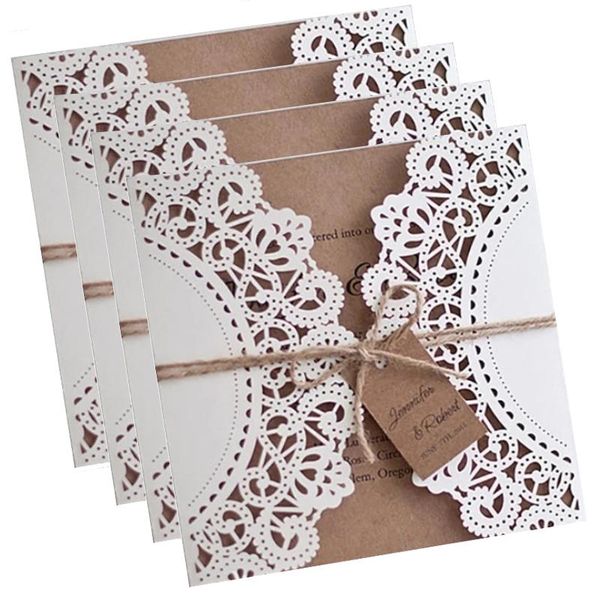 greeting cards 50pcs wedding invitations laser cut wed card with inner rope tag retro vintage kits event party supplies
greeting cards 50pcs wedding invitations laser cut wed card with inner rope tag retro vintage kits event party supplies