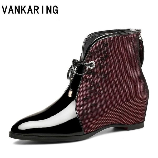 boots autumn winter shoes women ankle print leather wedge high heels pointed toe fashion female patent short booties, Black
boots autumn winter shoes women ankle print leather wedge high heels pointed toe fashion female patent short booties, Black