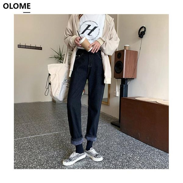 autumn winter solid color women pants loose ladies cotton fashion female women's jeans, Blue
autumn winter solid color women pants loose ladies cotton fashion female women's jeans, Blue