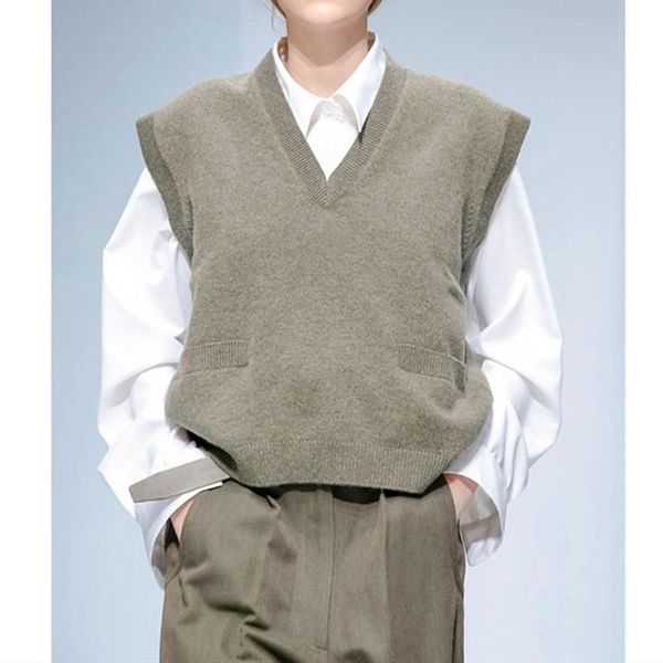 women's vests 2021 women knitted vest sweater lady sleeveless simple pullover wild stylish clothes, Black;white
women's vests 2021 women knitted vest sweater lady sleeveless simple pullover wild stylish clothes, Black;white