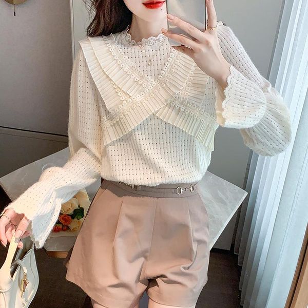 women's blouses & shirts coigarsam blouse women winter 2021 patchwork long sleeve lace solid straight o-neck apricot blusas womens and, White
women's blouses & shirts coigarsam blouse women winter 2021 patchwork long sleeve lace solid straight o-neck apricot blusas womens and, White