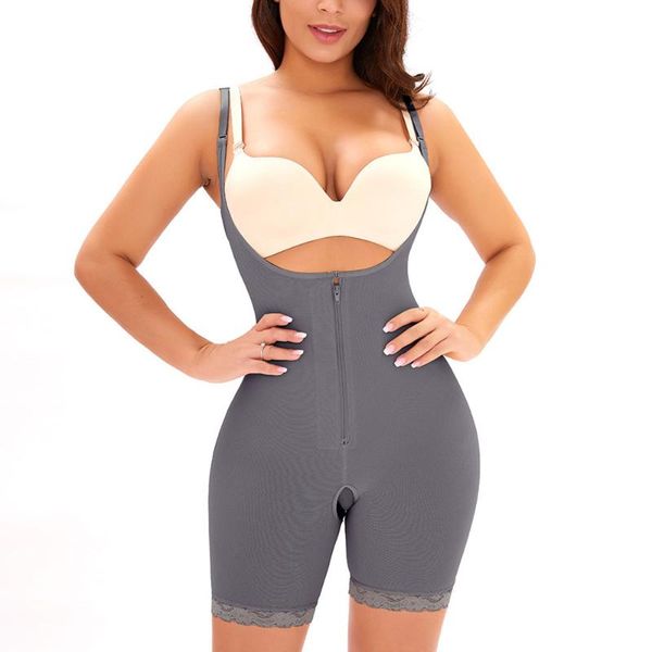 women's shapers high-waist zipper body shapewear bodywear waist trainer tummy control bulifter protection postpartum repair bodysuit sh, Black;white