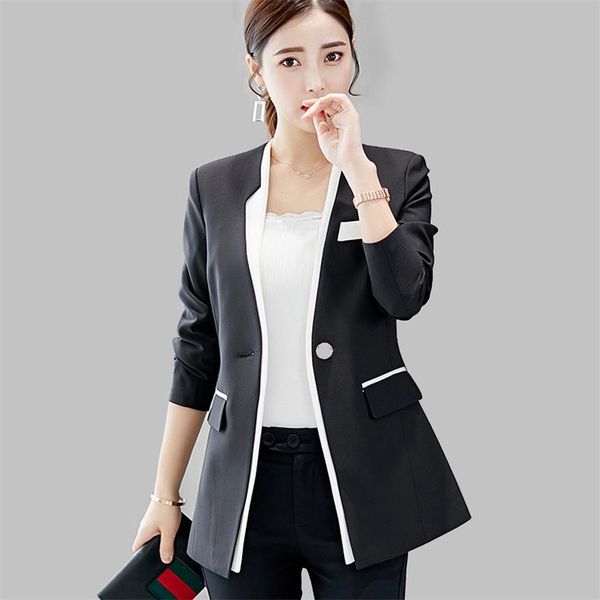 women's suits & blazers exiumi 2021 black office suit female casual slim elegant coat neck chic blazer women feminino mujer, White;black
women's suits & blazers exiumi 2021 black office suit female casual slim elegant coat neck chic blazer women feminino mujer, White;black