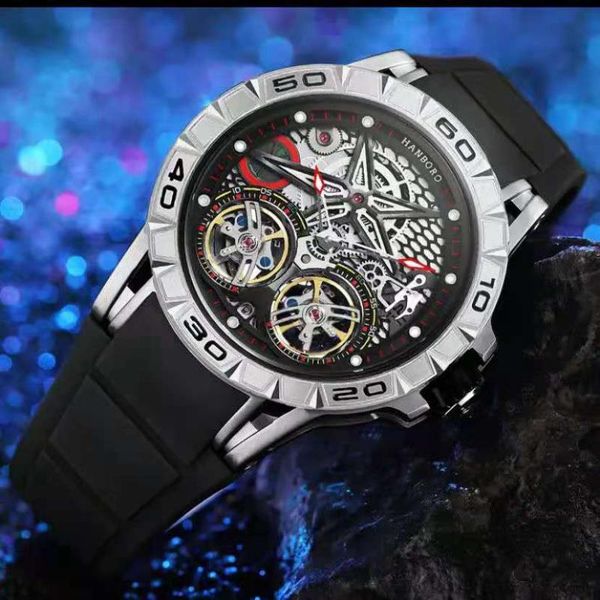 wristwatches hanboro men's watch double flying wheel fully automatic mechanical hollowed trend waterproof luminous fashion man watches, Slivery;brown
wristwatches hanboro men's watch double flying wheel fully automatic mechanical hollowed trend waterproof luminous fashion man watches, Slivery;brown