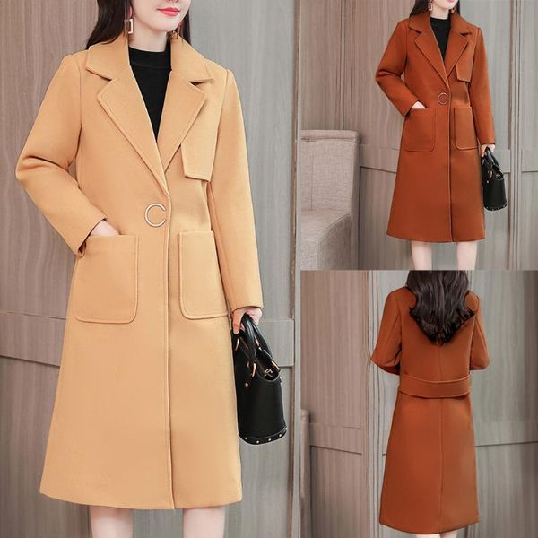 women's wool & blends ladies winter jacket warm coat womens lapel button long trench overcoat outwear w930, Black
women's wool & blends ladies winter jacket warm coat womens lapel button long trench overcoat outwear w930, Black