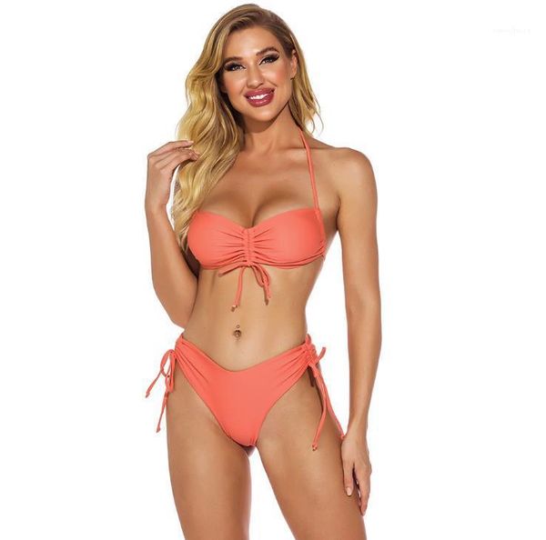 2021 Womens Summer Halter Tankinis Swimsuit Bandage Soild Color Sexy Bikini Set Drawstring Designer Womens Clothing, Orange
2021 Womens Summer Halter Tankinis Swimsuit Bandage Soild Color Sexy Bikini Set Drawstring Designer Womens Clothing, Orange