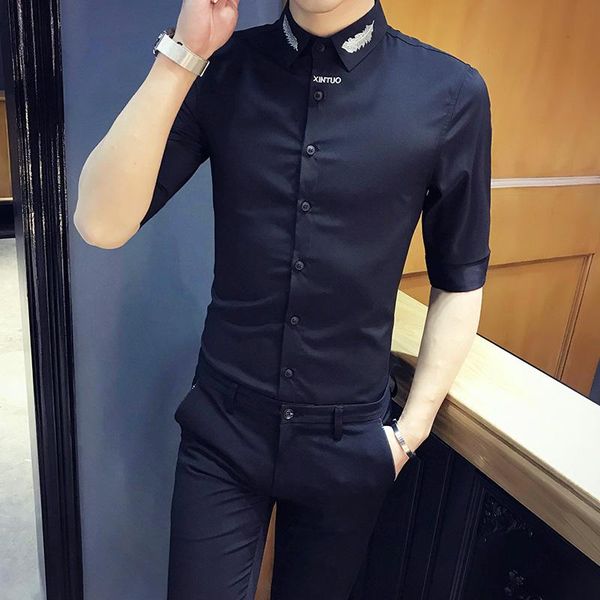 fashion 2021 summer half sleeve leather embroidery shirts for men clothing simple slim fit casual tuxedo dress streetwear 3xl- men's, White;black
fashion 2021 summer half sleeve leather embroidery shirts for men clothing simple slim fit casual tuxedo dress streetwear 3xl- men's, White;black