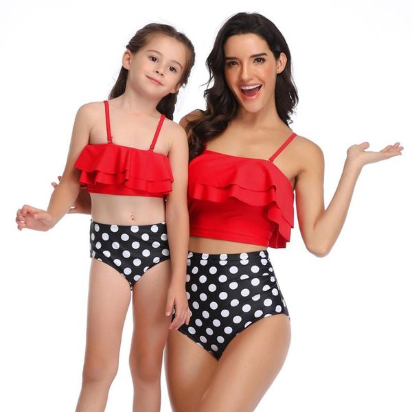 women's swimwear bikini set women two piece swimsuit with flaps 2021 summer mother and daughter ruffle off shoulder biquini #0527, White;black
women's swimwear bikini set women two piece swimsuit with flaps 2021 summer mother and daughter ruffle off shoulder biquini #0527, White;black