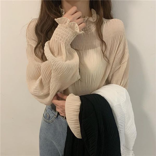 women solid shirt long sleeve chiffon flutter female casual vintage butterfly shirts ladies korean ruffled blouses blusas mujer, White
women solid shirt long sleeve chiffon flutter female casual vintage butterfly shirts ladies korean ruffled blouses blusas mujer, White
