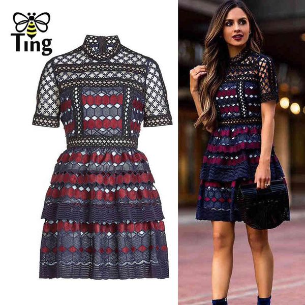 sp dress vintage elegant women summer lace hollow out mini short casual street fashion self p es elbise chic 210513, Black;gray
sp dress vintage elegant women summer lace hollow out mini short casual street fashion self p es elbise chic 210513, Black;gray