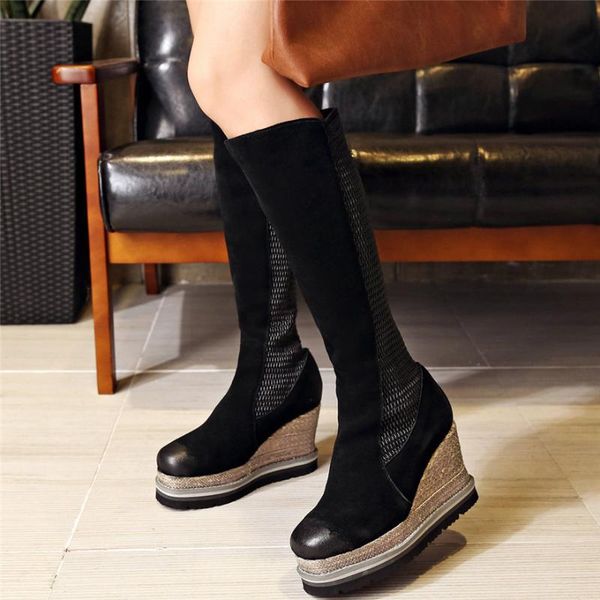 boots women black genuine leather wedges high heel knee female stretchy fashion sneakers thigh platform pumps shoes
boots women black genuine leather wedges high heel knee female stretchy fashion sneakers thigh platform pumps shoes