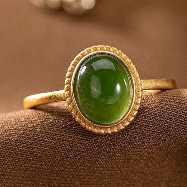 cluster rings silver inlaid natural hetian jasper opening adjustable ring unique ancient gold craft charm women's brand jewelry, Golden;silver
cluster rings silver inlaid natural hetian jasper opening adjustable ring unique ancient gold craft charm women's brand jewelry, Golden;silver