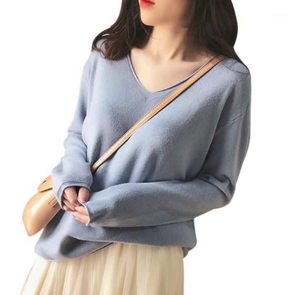 female autumn korean style sweaters women loose v-neck wild solid color knitted long-sleeved clothes women's, White;black
female autumn korean style sweaters women loose v-neck wild solid color knitted long-sleeved clothes women's, White;black