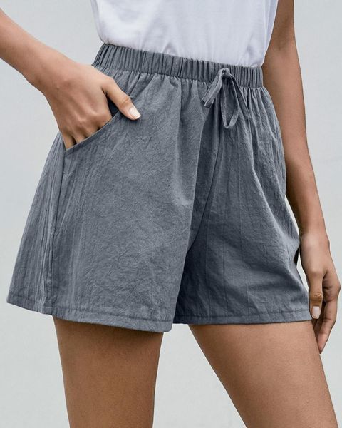 summer thin loose wide-leg women shorts with pockets casual fashion slim short pants elastic mid waist linen bottoms women's, White;black
summer thin loose wide-leg women shorts with pockets casual fashion slim short pants elastic mid waist linen bottoms women's, White;black