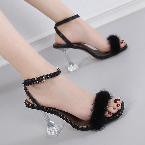 sandals women fur woman plush transparent high heels summer ladies casual women's buckle footwear female shoes plus size 46 1i0w, Black
sandals women fur woman plush transparent high heels summer ladies casual women's buckle footwear female shoes plus size 46 1i0w, Black