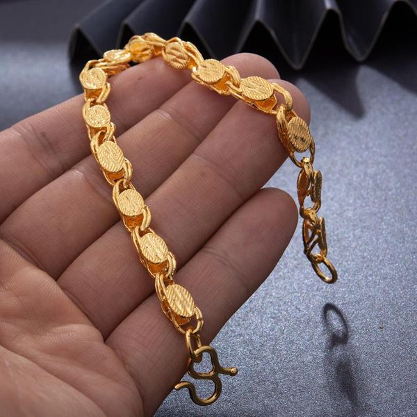 link, chain 20cm trendy gold color men bracelet couple middle east dubai hip hop for man women, Black
link, chain 20cm trendy gold color men bracelet couple middle east dubai hip hop for man women, Black
