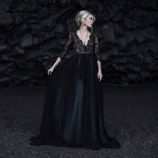 2021 new vintage gothic black lace long sleeves deep v-neck bridal country wedding gowns tulle robe mariage v5pb, White
2021 new vintage gothic black lace long sleeves deep v-neck bridal country wedding gowns tulle robe mariage v5pb, White