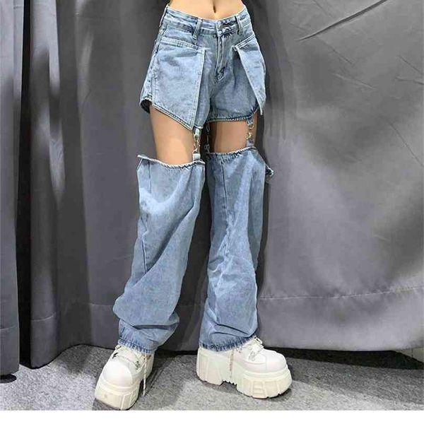 high street jeans women splice wide leg trousers hip-hop cotton loose retro chain removable cool girls womens denim pants 210818, Blue
high street jeans women splice wide leg trousers hip-hop cotton loose retro chain removable cool girls womens denim pants 210818, Blue