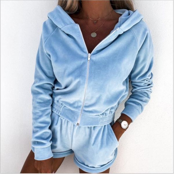 women's shorts omen 2pcs autumn clothes set solid long sleeve hooded sweatshirt jacket and elastic waist short pant ladies casual outfi, White;black
women's shorts omen 2pcs autumn clothes set solid long sleeve hooded sweatshirt jacket and elastic waist short pant ladies casual outfi, White;black