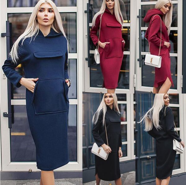 dresses ladies autumn winter solid color long sleeve hooded casual party es women pocket loose, Black;gray
dresses ladies autumn winter solid color long sleeve hooded casual party es women pocket loose, Black;gray