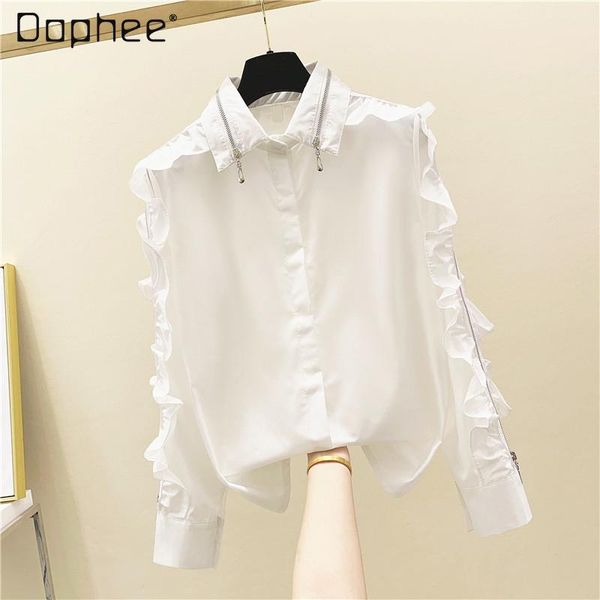 spring and autumn long-sleeved white shirt special niche ruffle stitching french women's fashion blouse blouses & shirts
spring and autumn long-sleeved white shirt special niche ruffle stitching french women's fashion blouse blouses & shirts